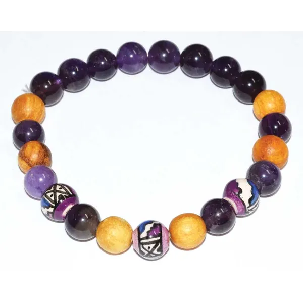 8mm Palo Santo Amethyst bracelet
