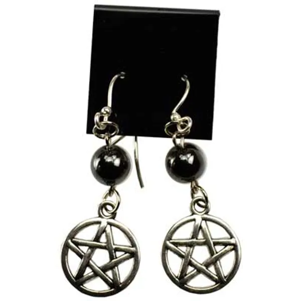 Hematite Pentagram earrings