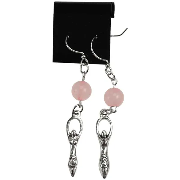 Rose Quartz Goddess earrings