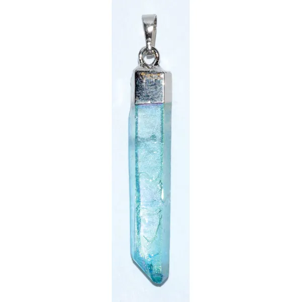 (set of 3) 2" Aqua Aura Quartz pendant