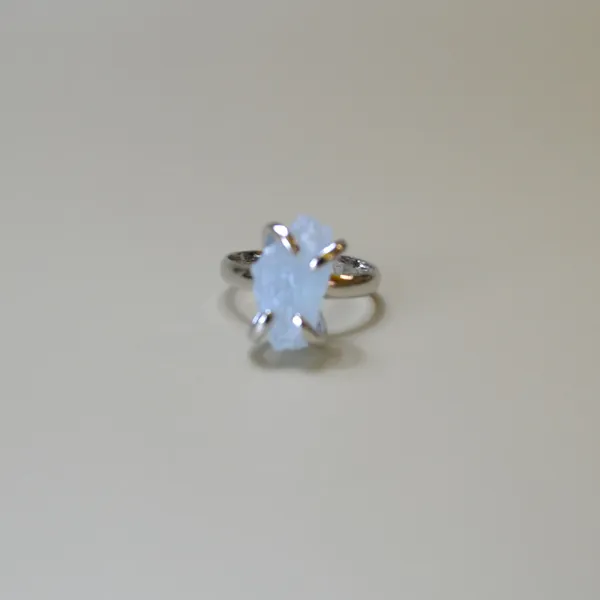 Aquamarine adjustable ring