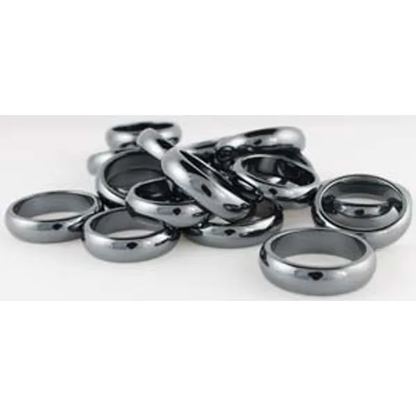 (set of 100) 6mm Rounded Hematite rings