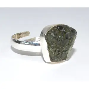 Moldavite adjustable ring