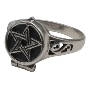 size 10 Pentagram Poison ring sterling