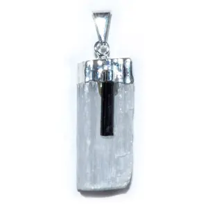 Selenite W/ Tourmaline pendant