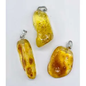 Amber tumbled pendant