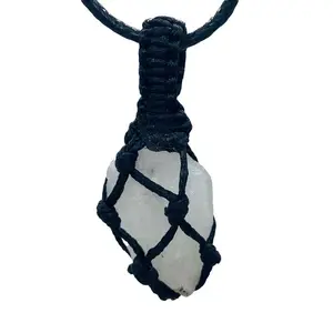 Moonstone, Rainbow rough tread cage pendant