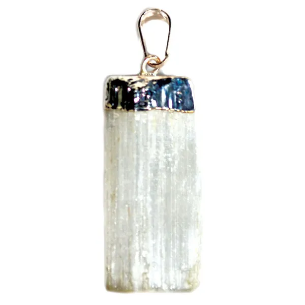 Selenite utumbled pendant