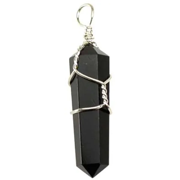 (set of 5) wire wrapped Black Obsidian point