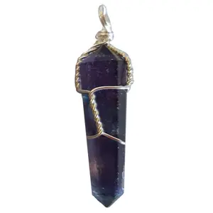 (set of 5) Fluorite wire wrapped point