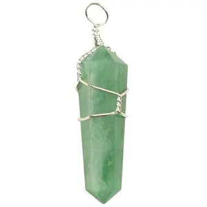 (set of 5) wire wrapped Green Aventurine point
