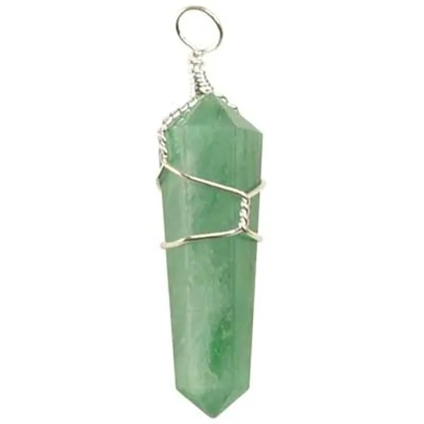 (set of 5) wire wrapped Green Aventurine point