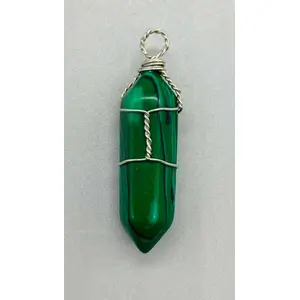 (set of 5) wire wrapped Malachite (Synthetic) point