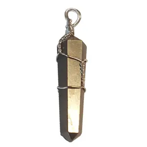 (set of 5) wire wrapped Pyrite point