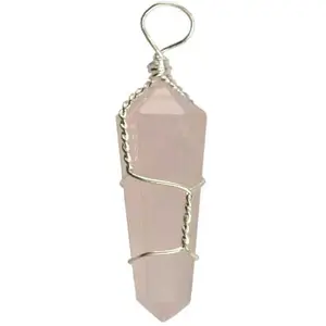 (set of 5) wire wrapped Rose Quartz point