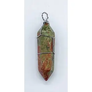 (set of 5) Unakite wire wrapped point