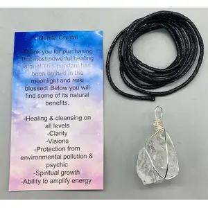 Quartz wire wrapped pendant