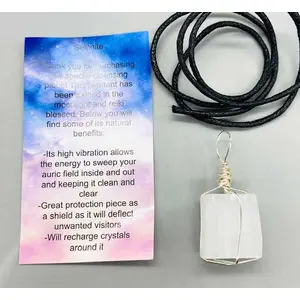 Selenite wire wrapped necklace