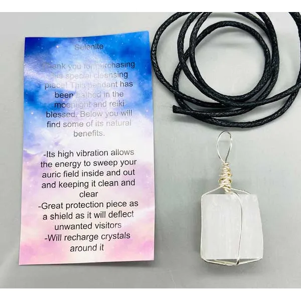 Selenite wire wrapped necklace
