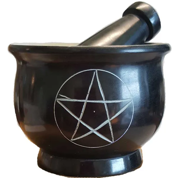 4" Pentagram mortar and pestle set