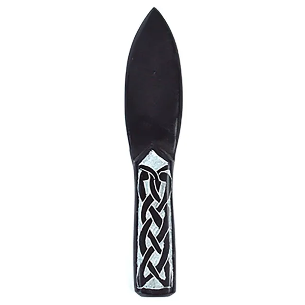 8" Black Celtic soapstone athame
