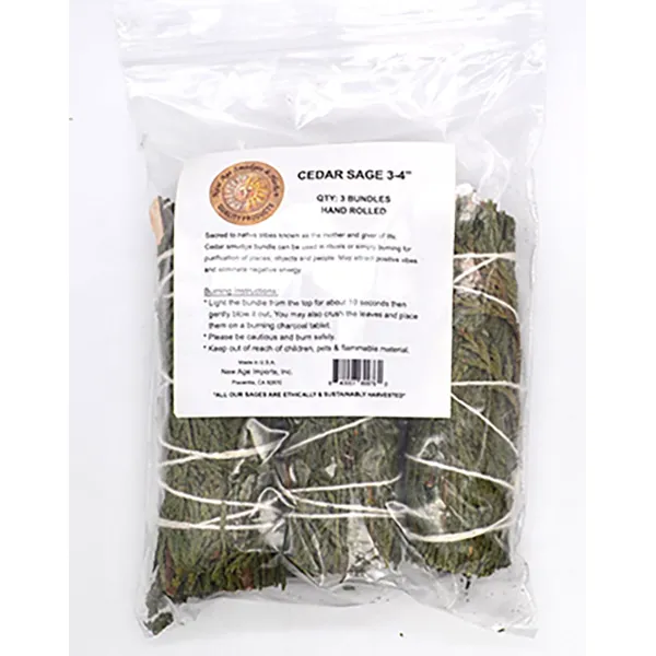 (set of 3) Cedar smudge stick 4"