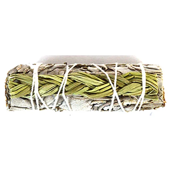 4" White Sage & Sweetgrass smudge stick