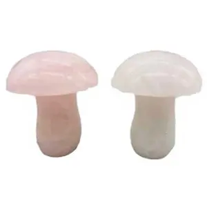 (set of 2) 1 3/4" Mushroom Rose Quartz