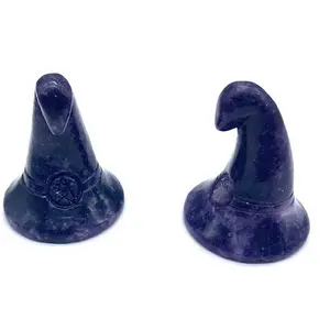 (set of 2) 1 3/4" Witchs Hat Lepidolite