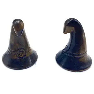 (set of 2) 1 3/4" Witchs Hat Tiger Eye