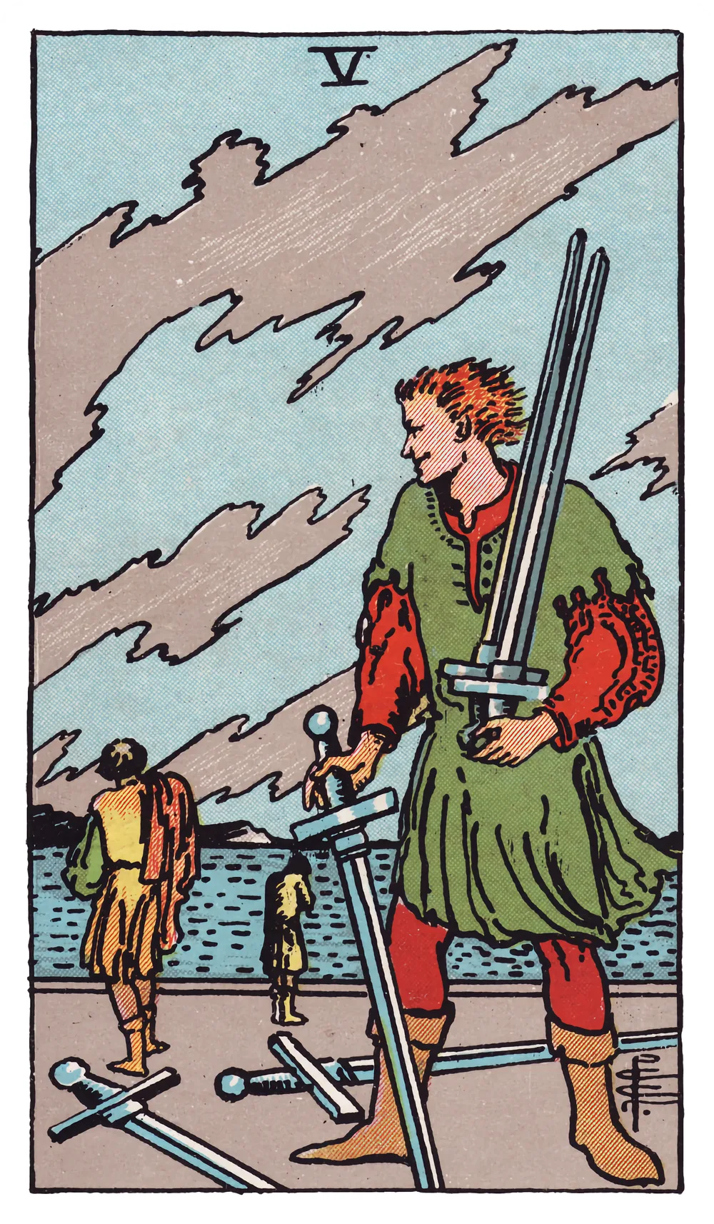 The Five of Swords card from the Rider-Waite-Smith tarot