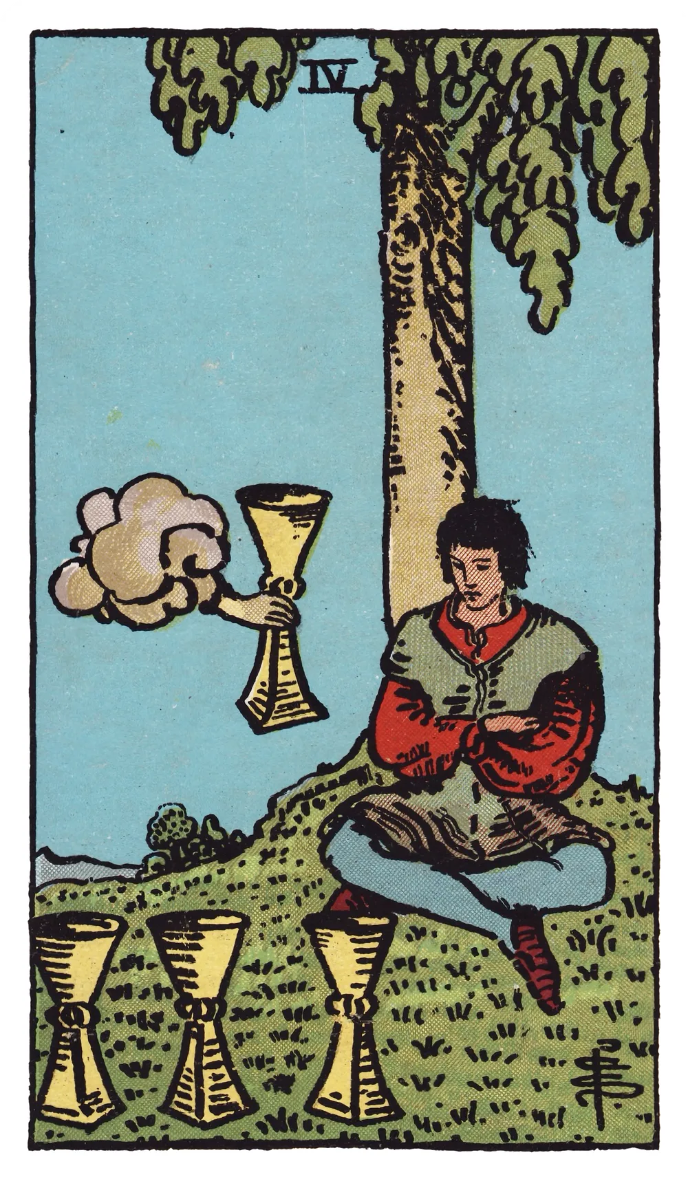 The Four of Cups card from the Rider-Waite-Smith tarot