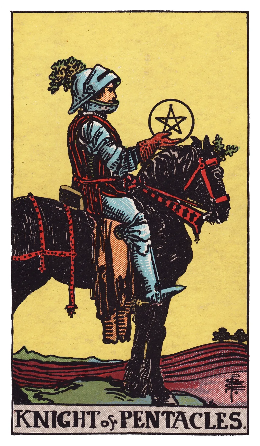 The Knight of Pentacles card from the Rider-Waite-Smith tarot