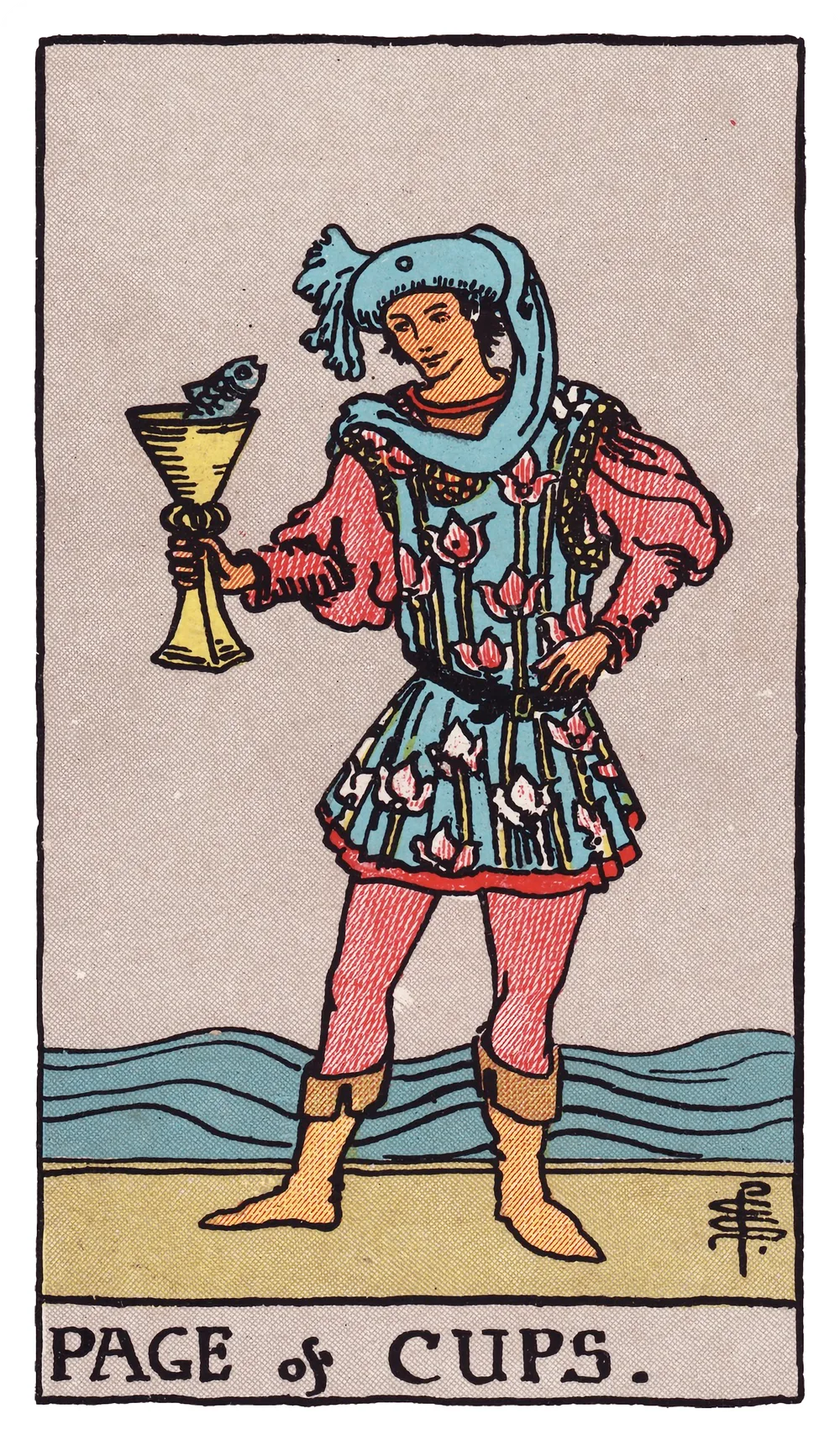 The Page of Cups card from the Rider-Waite-Smith tarot