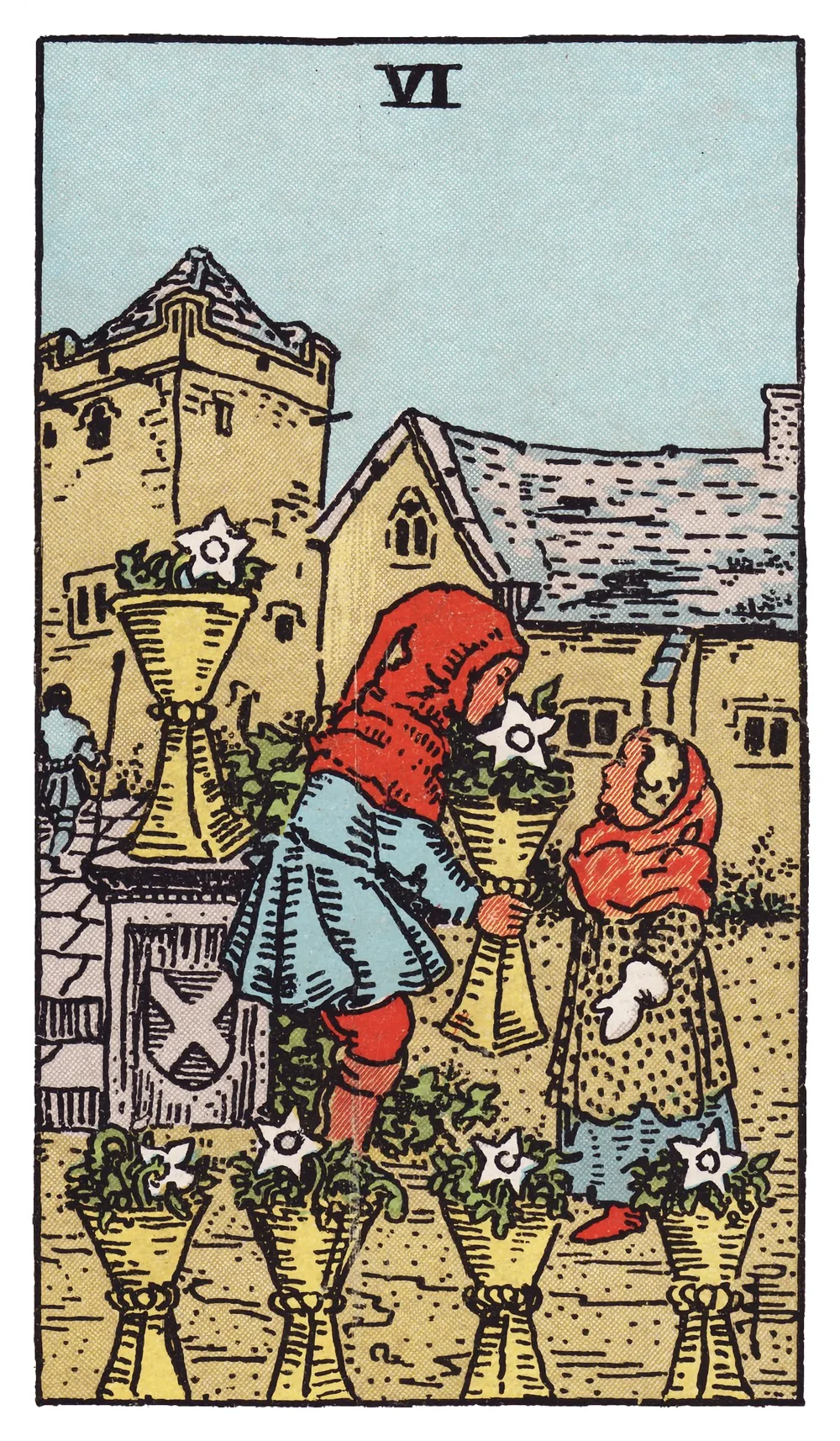 The Six of Cups card from the Rider-Waite-Smith tarot