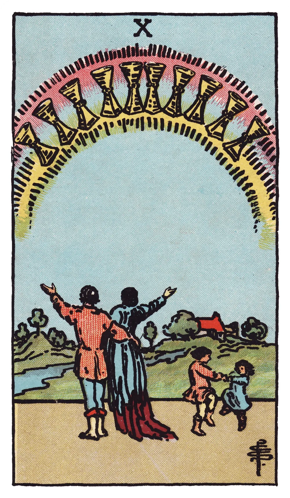 The Ten of Cups card from the Rider-Waite-Smith tarot