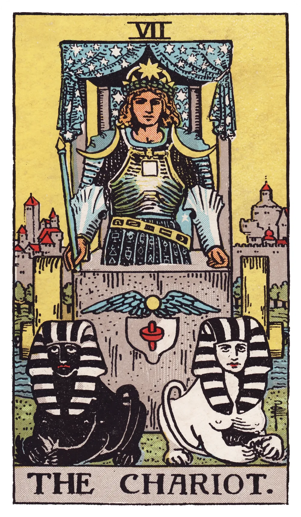 The The Chariot card from the Rider-Waite-Smith tarot