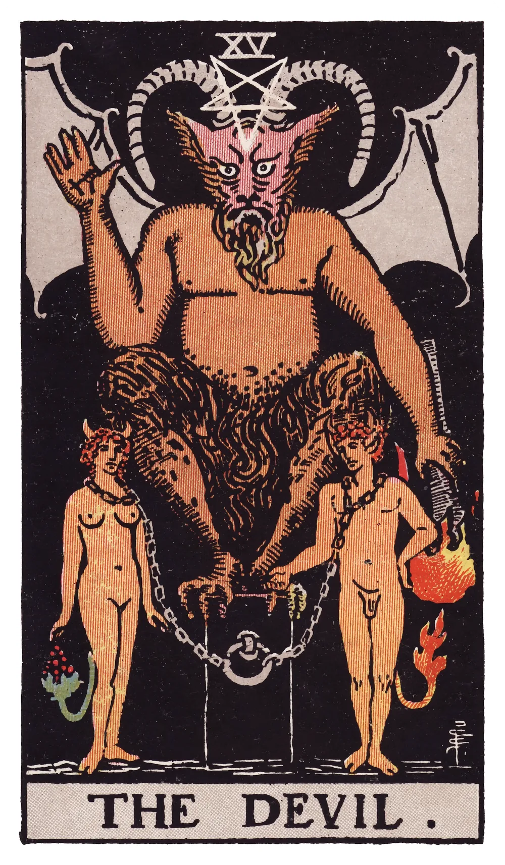 The The Devil card from the Rider-Waite-Smith tarot