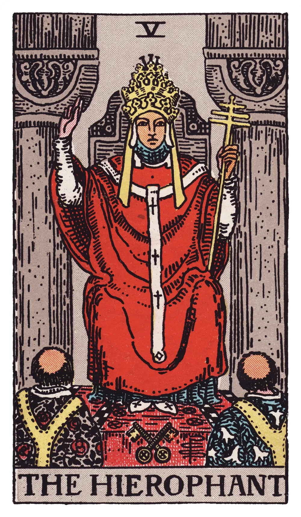 The The Hierophant card from the Rider-Waite-Smith tarot