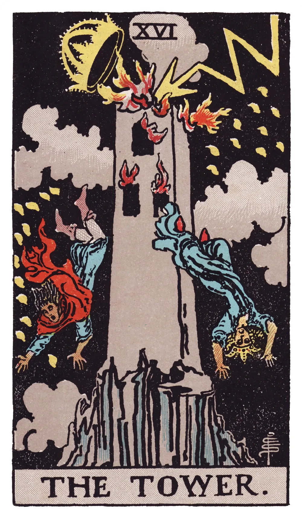 The The Tower card from the Rider-Waite-Smith tarot