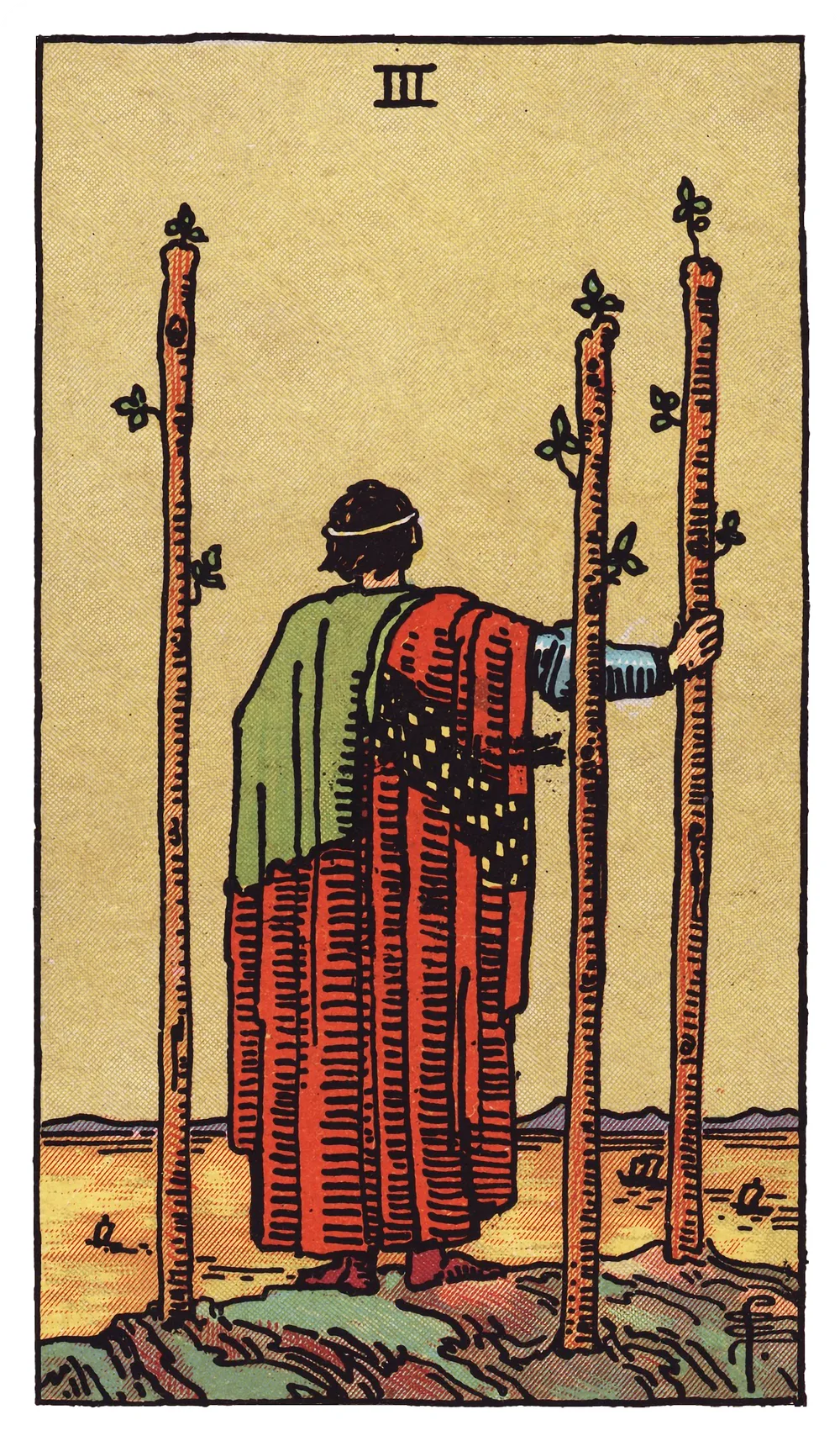 The Three of Wands card from the Rider-Waite-Smith tarot
