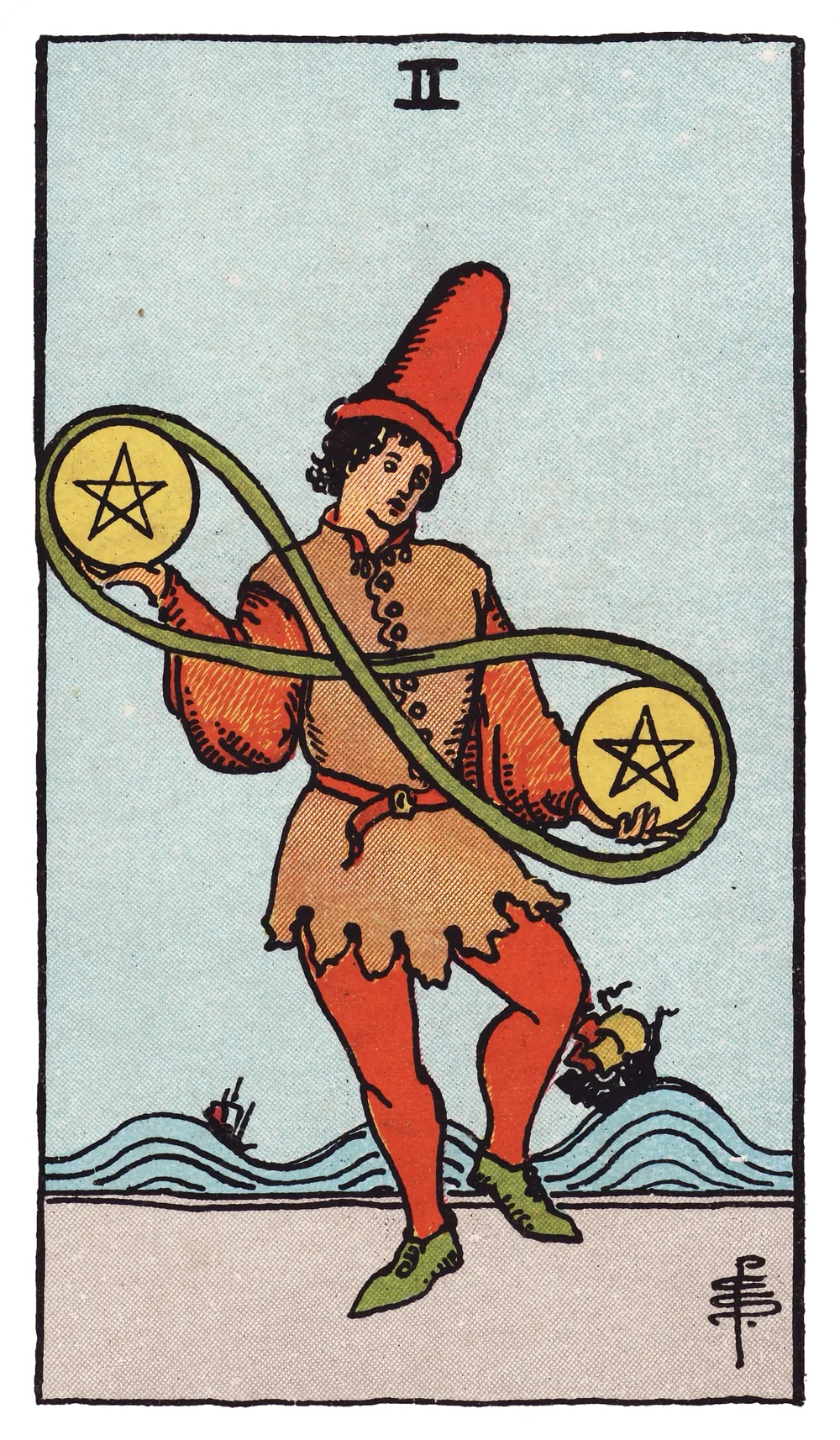 The Two of Pentacles card from the Rider-Waite-Smith tarot